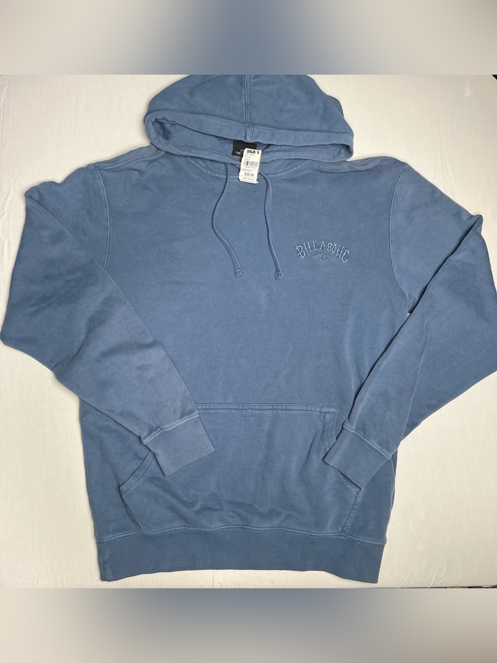 Billabong Men's Washed Blue Hoodie with Embroidered Logo